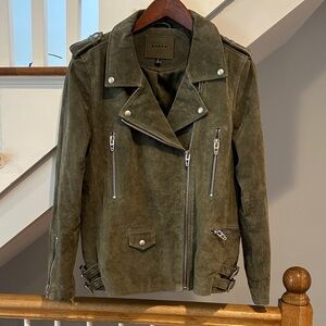 Blank NYC Suede Moto Jacket - Olive Green women’s L